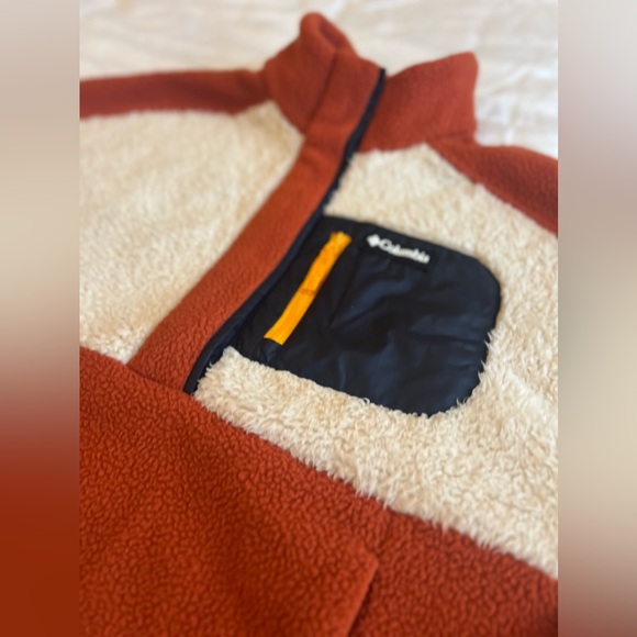 Columbia Lodge Sherpa Fleece Retro Outdoor Cozy Soft Pullover Sweatshirt Medium - Picture 7 of 16